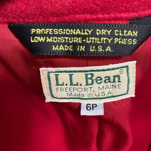 L.L. Bean Wool Cashmere Blazer 6 Petite Red - Picture 4 of 7